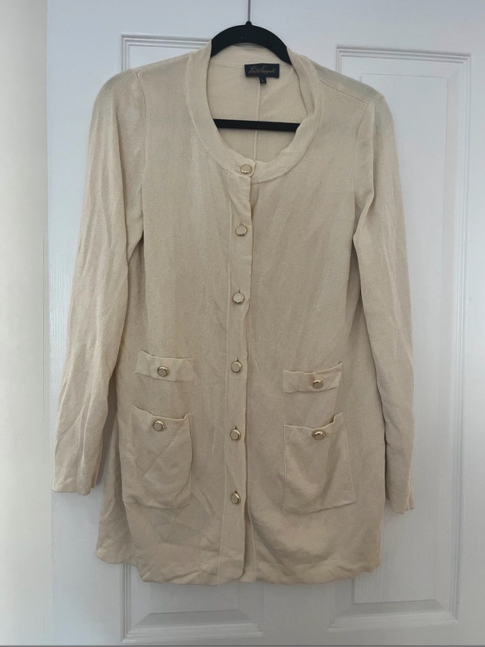 Luisa Spagnoli Cream Long Button cardigan